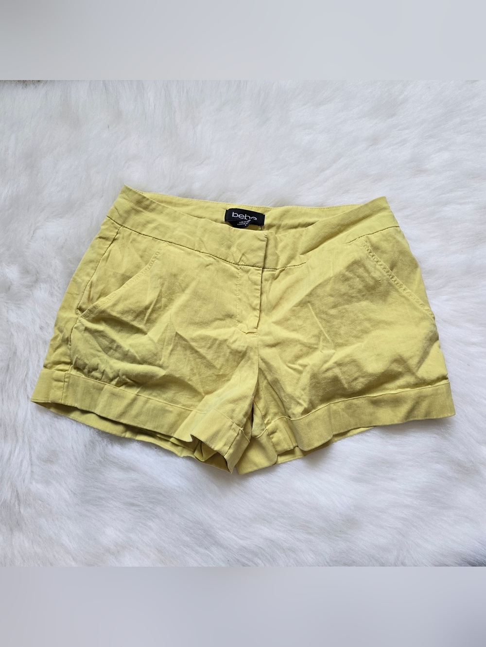 Bebe Lemon Yellow Lightweight Shorts Size 0